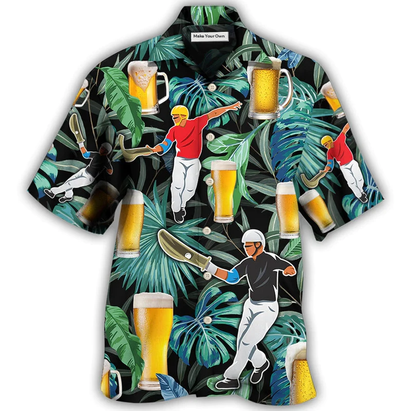 Hawaiian Shirt / Adults / S Beer And Jai Alai Tropical Pattern - Hawaiian Shirt - Reefox