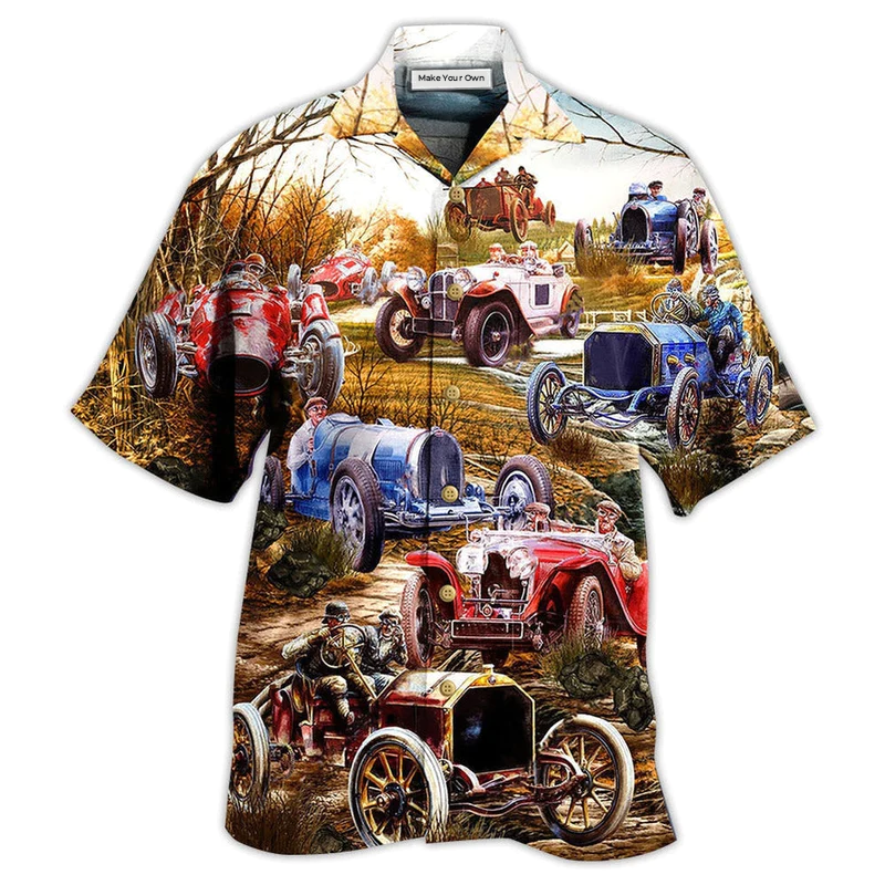 Hawaiian Shirt / Adults / S Car Old Vintage - Hawaiian Shirt - Reefox