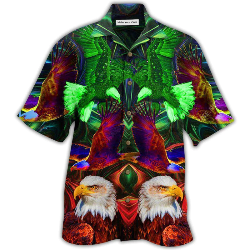 Hawaiian Shirt / Adults / S Eagle American Amazing and Cool - Hawaiian Shirt - Reefox