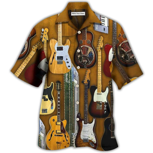 Hawaiian Shirt / Adults / S Guitar Vintage Basic Style - Hawaiian Shirt - Reefox