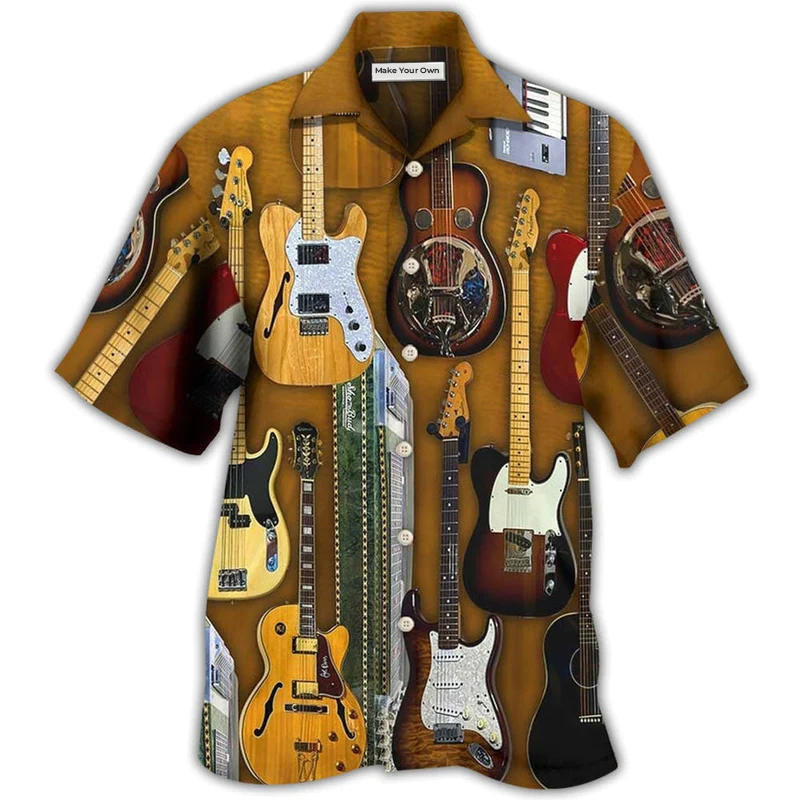 Hawaiian Shirt / Adults / S Guitar Vintage Basic Style - Hawaiian Shirt - Reefox
