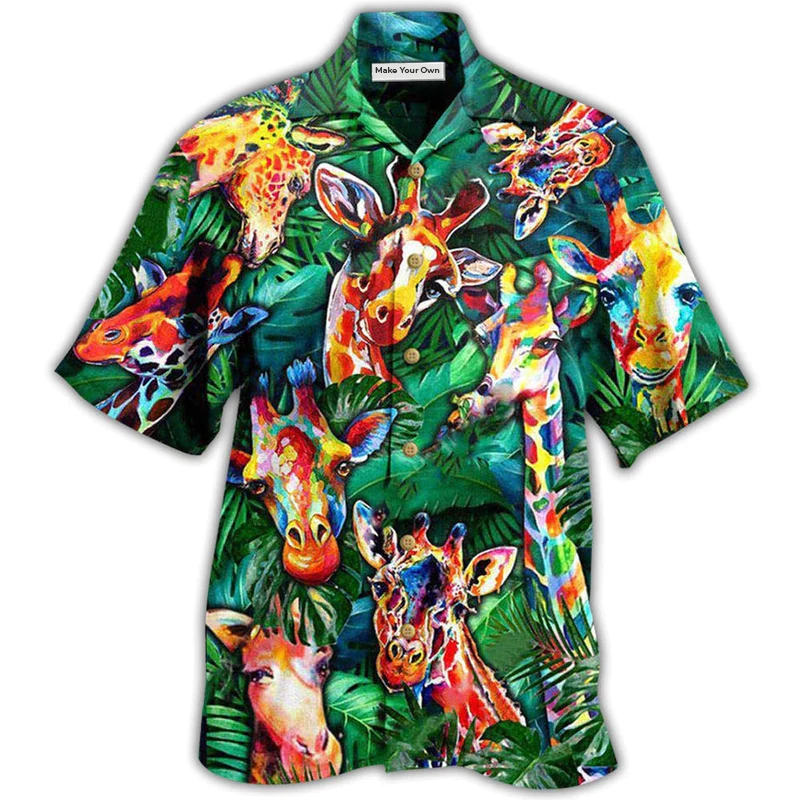 Hawaiian Shirt / Adults / S Giraffe Living The High Life - Hawaiian Shirt - Reefox