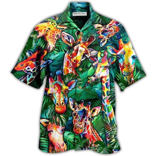 Hawaiian Shirt / Adults / S Giraffe Living The High Life - Hawaiian Shirt - Reefox