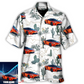 Car Desert With Mountains Blooming Cacti Opuntia And Saguaro Custom Photo - Hawaiian Shirt - Reefox