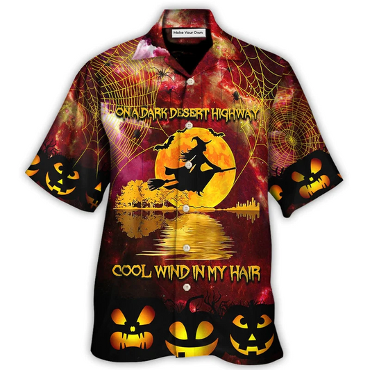 Hawaiian Shirt / Adults / S Hippie Halloween On a Dark Desert Highway Cool Wind in My Hair Witch - Hawaiian Shirt - Reefox