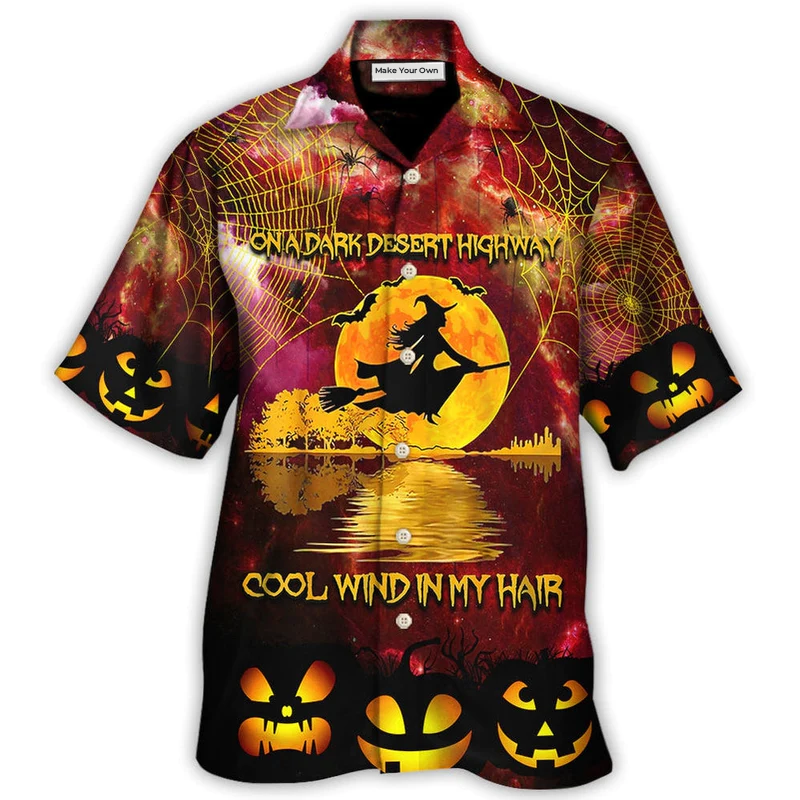 Hawaiian Shirt / Adults / S Hippie Halloween On a Dark Desert Highway Cool Wind in My Hair Witch - Hawaiian Shirt - Reefox