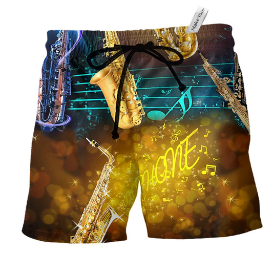 Beach Short / Adults / S Saxophone Music All Night - Beach Short Reefox - Owls Matrix LTD