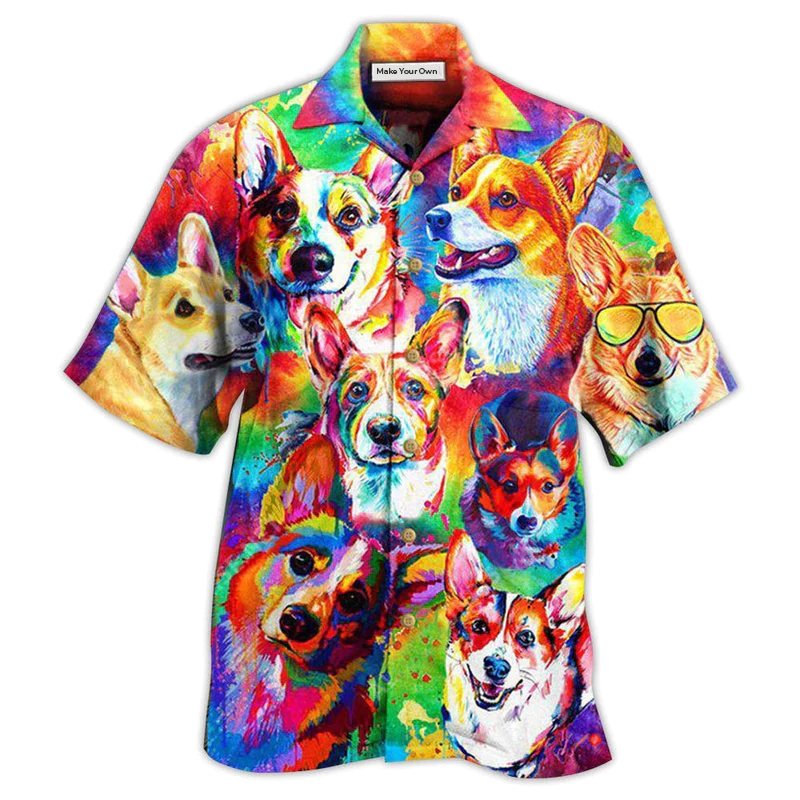 Hawaiian Shirt / Adults / S Corgi Don't Care - Hawaiian Shirt - Reefox