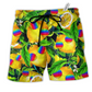 Beach Short / Adults / S Hippie Fruit Lemon Peace Life Color - Beach Short Reefox - Owls Matrix LTD