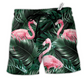 Beach Short / Adults / S Flamingo Love Life Style Tropical Leaf - Beach Short Reefox - Owls Matrix LTD