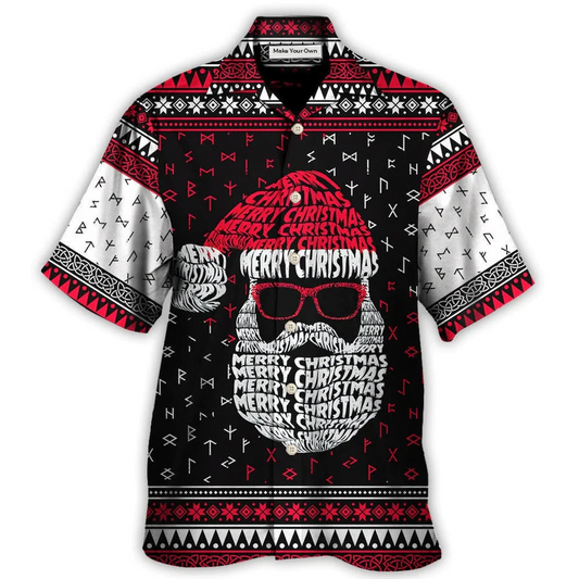 Hawaiian Shirt / Adults / S Christmas Santa Claus Retro Viking Pattern - Hawaiian Shirt - Reefox