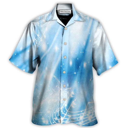 Hawaiian Shirt / Adults / S Music Musical Notes on A Dark Blue - Hawaiian Shirt - Reefox