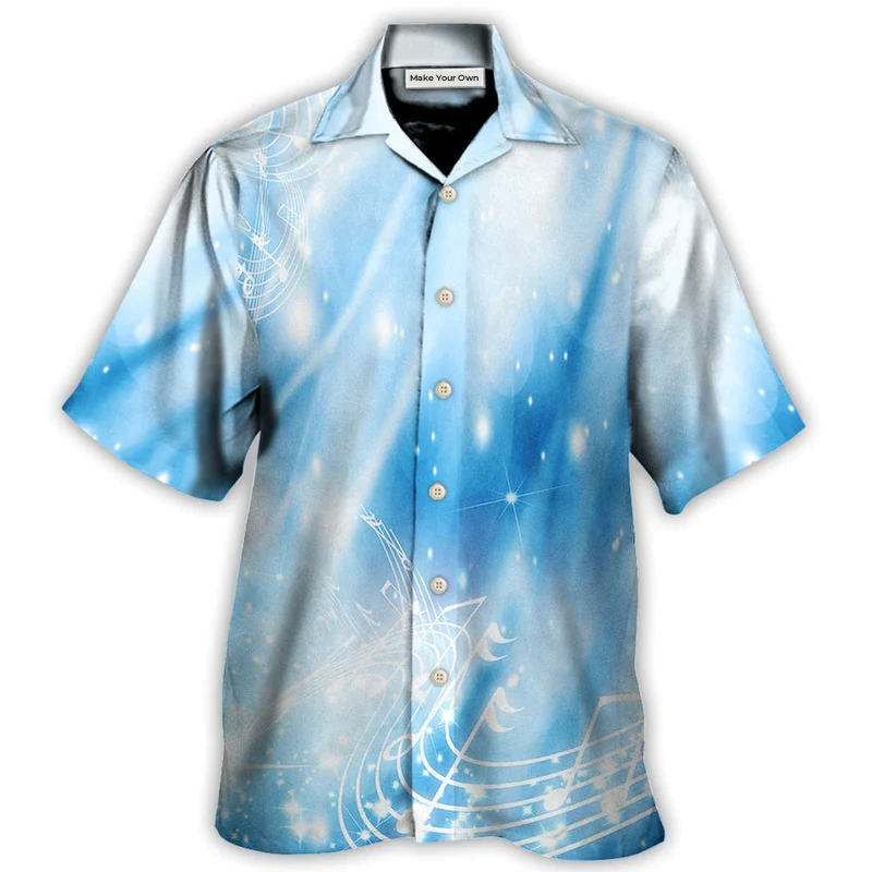 Hawaiian Shirt / Adults / S Music Musical Notes on A Dark Blue - Hawaiian Shirt - Reefox