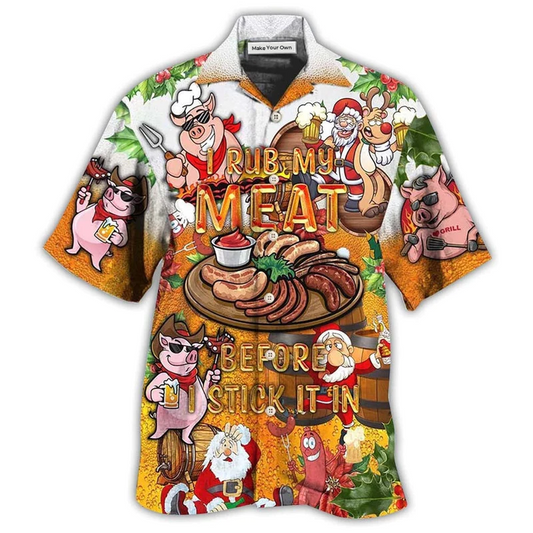 Hawaiian Shirt / Adults / S Food I Rub My Meat Before - Hawaiian Shirt - Reefox