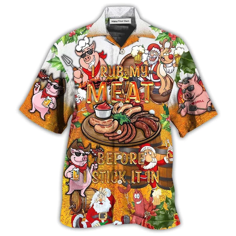 Hawaiian Shirt / Adults / S Food I Rub My Meat Before - Hawaiian Shirt - Reefox