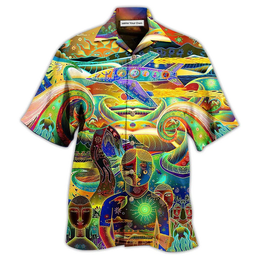 Hawaiian Shirt / Adults / S Hippie Peace Life Neon Color Amazing - Hawaiian Shirt - Reefox