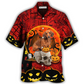 Hawaiian Shirt / Adults / S Halloween Dachshund Pumpkin Scary Red - Hawaiian Shirt - Reefox