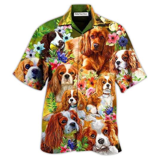 Hawaiian Shirt / Adults / S Cavalier King Charles Spaniel Dog The Best Therapy Has Fur And Four Legs - Hawaiian Shirt - Reefox