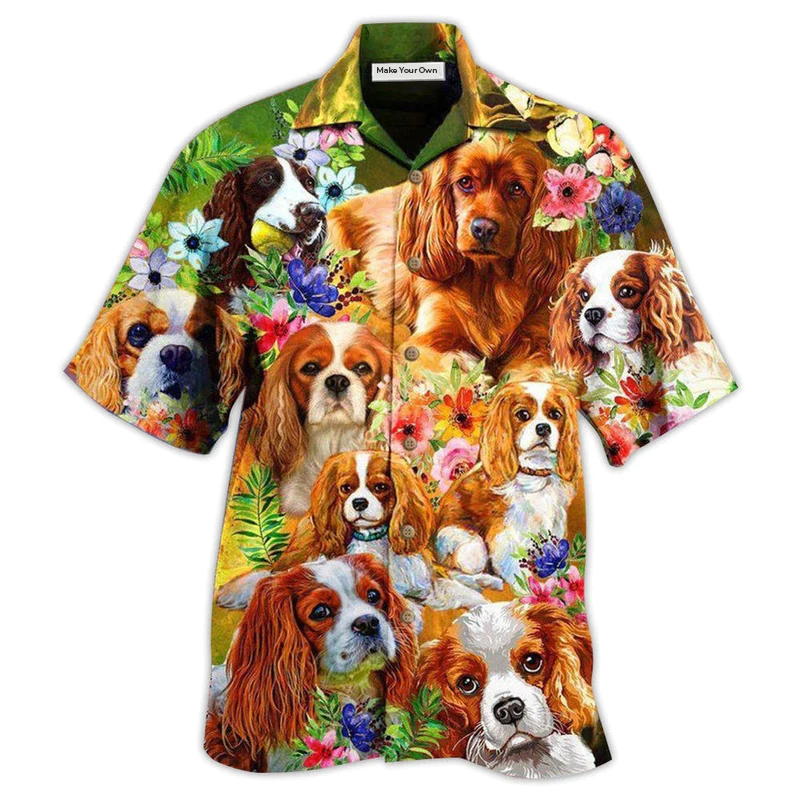Hawaiian Shirt / Adults / S Cavalier King Charles Spaniel Dog The Best Therapy Has Fur And Four Legs - Hawaiian Shirt - Reefox