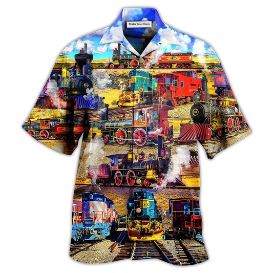 Hawaiian Shirt / Adults / S Train It's Better To Travel Well Than To Arrive - Hawaiian Shirt - Reefox