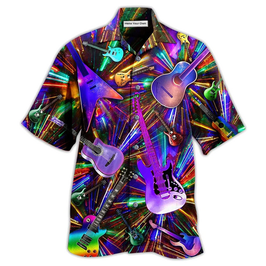 Hawaiian Shirt / Adults / S Guitar Love Neon Color - Hawaiian Shirt - Reefox