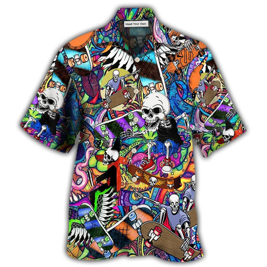 Hawaiian Shirt / Adults / S Skull Love Colorful Life - Hawaiian Shirt - Reefox