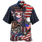 Hawaiian Shirt / Adults / S Skull Independence Day Cowboy Skull US - Hawaiian Shirt - Reefox