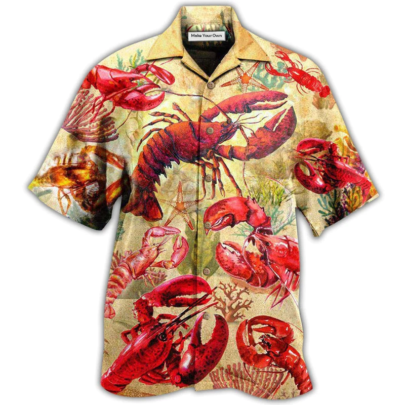 Hawaiian Shirt / Adults / S Shrimp Animals Red In The Ocean - Hawaiian Shirt - Reefox