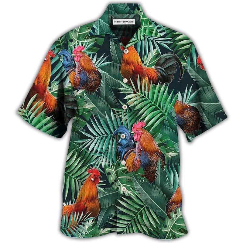 Hawaiian Shirt / Adults / S Chicken Rooster Tropical Summer Vibes - Hawaiian Shirt - Reefox