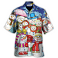 Christmas Snowman Merry Xmas And Happy New Year Art Style - Hawaiian Shirt - Reefox
