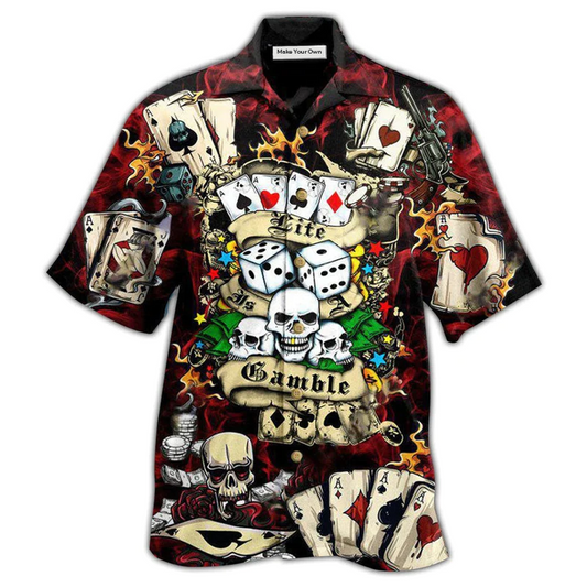 Hawaiian Shirt / Adults / S Poker Gambling Poker Take The Risk Or Lose The Chance - Hawaiian Shirt - Reefox