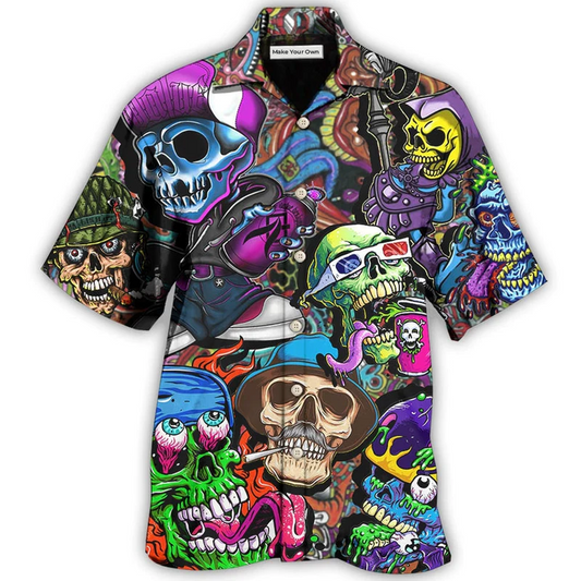 Hawaiian Shirt / Adults / S Skull Colorful Mix - Hawaiian Shirt - Reefox