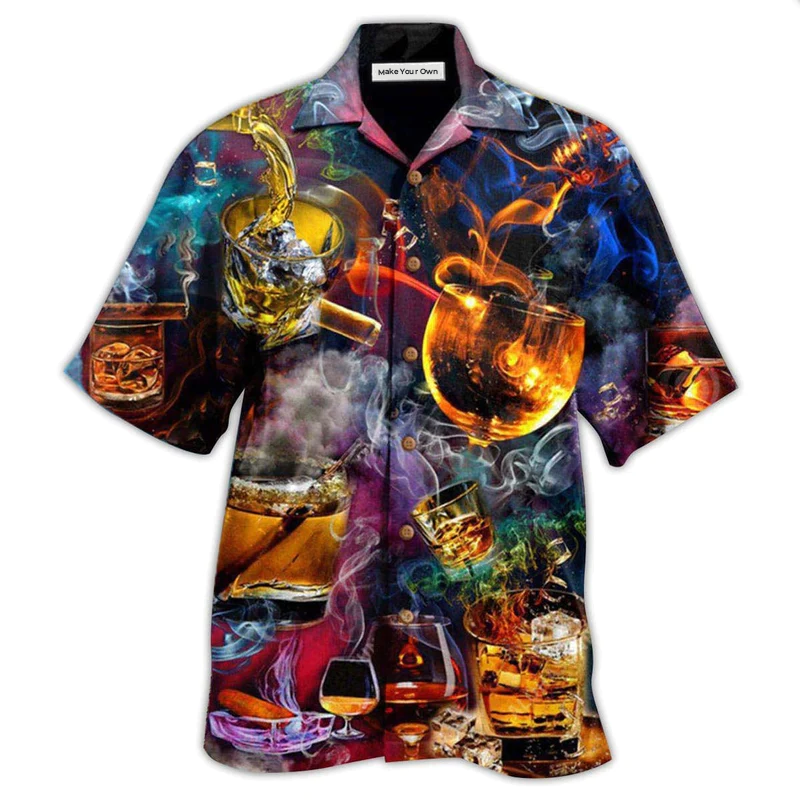 Hawaiian Shirt / Adults / S Wine Enjoy Special Drink At Night - Hawaiian Shirt - Reefox