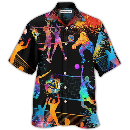 Hawaiian Shirt / Adults / S Volleyball Art Mix Color - Hawaiian Shirt - Reefox