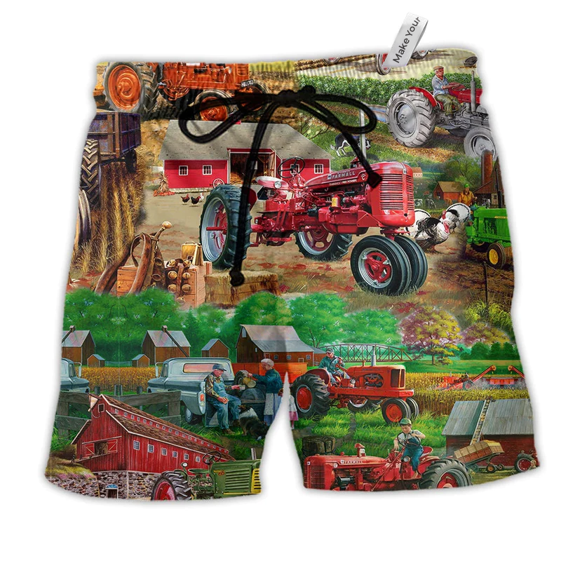 Beach Short / Adults / S Tractor Life Is Better On Papa's Warm - Beach Short Reefox - Owls Matrix LTD