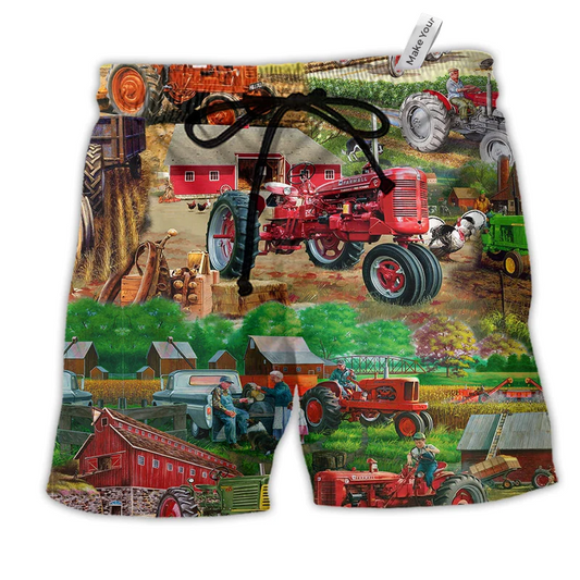 Beach Short / Adults / S Tractor Life Is Better On Papa's Warm - Beach Short Reefox - Owls Matrix LTD