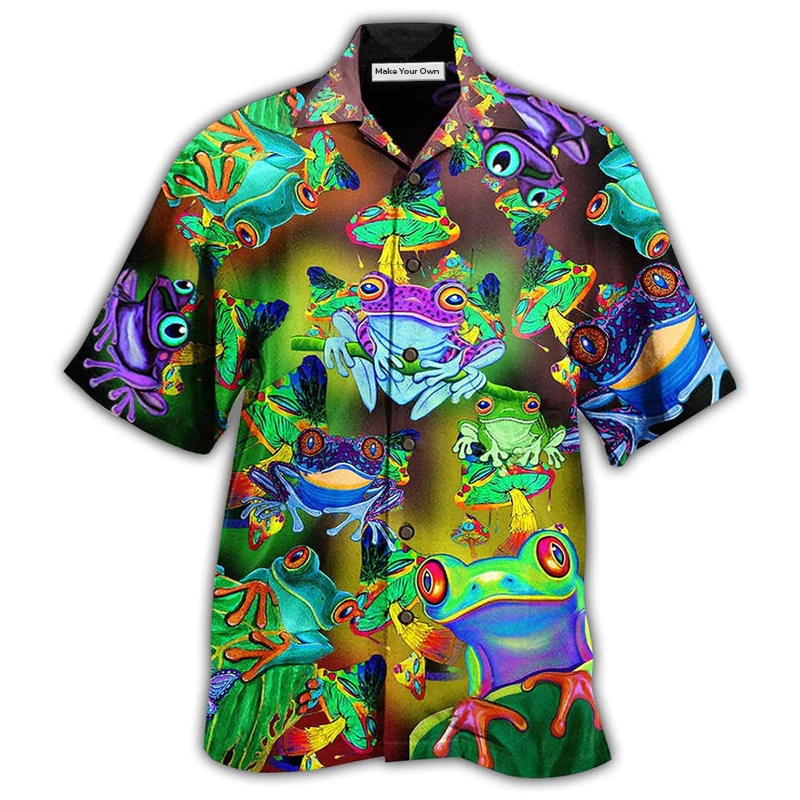 Hawaiian Shirt / Adults / S Frog And Mushrooms Love Life Funny - Hawaiian Shirt - Reefox