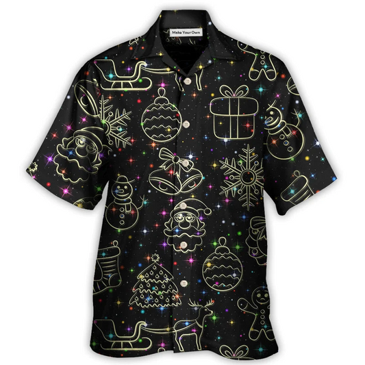 Hawaiian Shirt / Adults / S Christmas Neon Light Stary Amazing Night - Hawaiian Shirt - Reefox