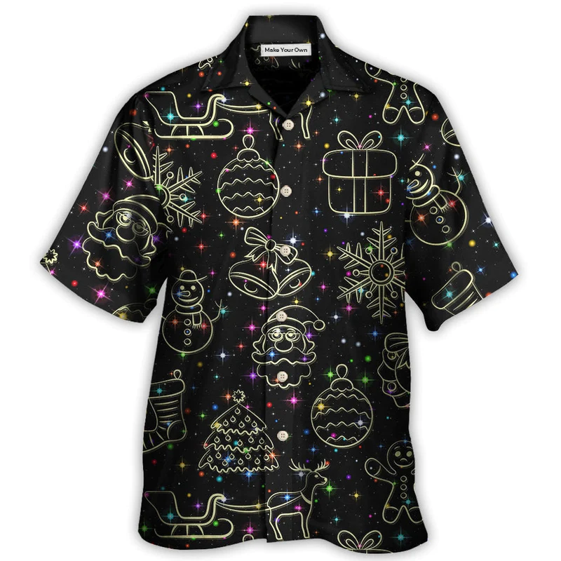 Hawaiian Shirt / Adults / S Christmas Neon Light Stary Amazing Night - Hawaiian Shirt - Reefox