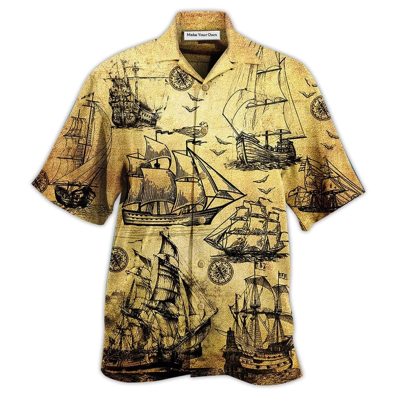 Hawaiian Shirt / Adults / S Sailing Vintage In Beautiful Life - Hawaiian Shirt - Reefox