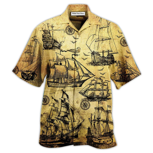 Hawaiian Shirt / Adults / S Sailing Vintage In Beautiful Life - Hawaiian Shirt - Reefox