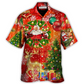 Hawaiian Shirt / Adults / S Christmas Santa Claus Drinking Christmas Tree Red Light - Hawaiian Shirt - Reefox