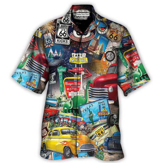 Car Route 66 Road Trip Puzzle - Hawaiian Shirt - Reefox
