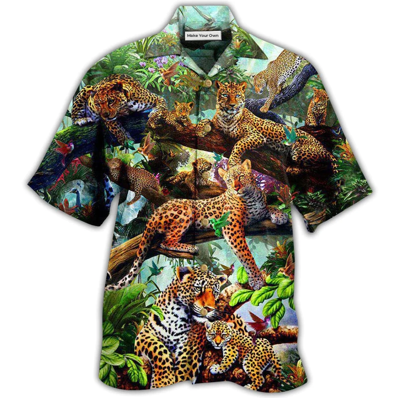 Hawaiian Shirt / Adults / S Leopard Animals Life Is Better With A Leopard In Forest - Hawaiian Shirt - Reefox