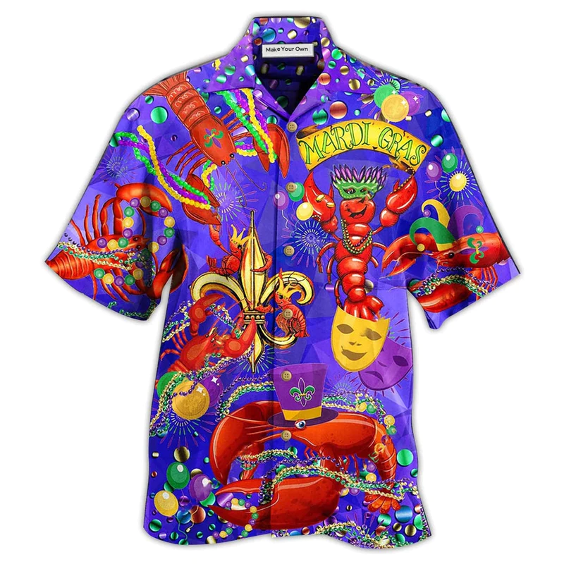 Hawaiian Shirt / Adults / S Mardi Gras Shrimp Love Animals - Hawaiian Shirt - Reefox