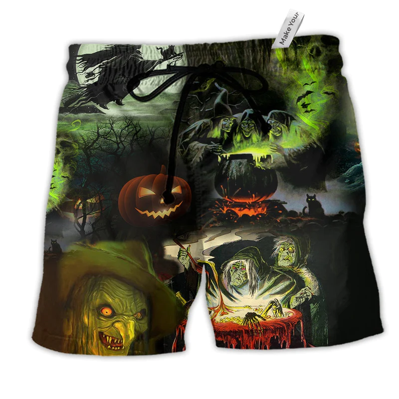 Beach Short / Adults / S Halloween Witches Noticed You - Beach Short Reefox - Owls Matrix LTD