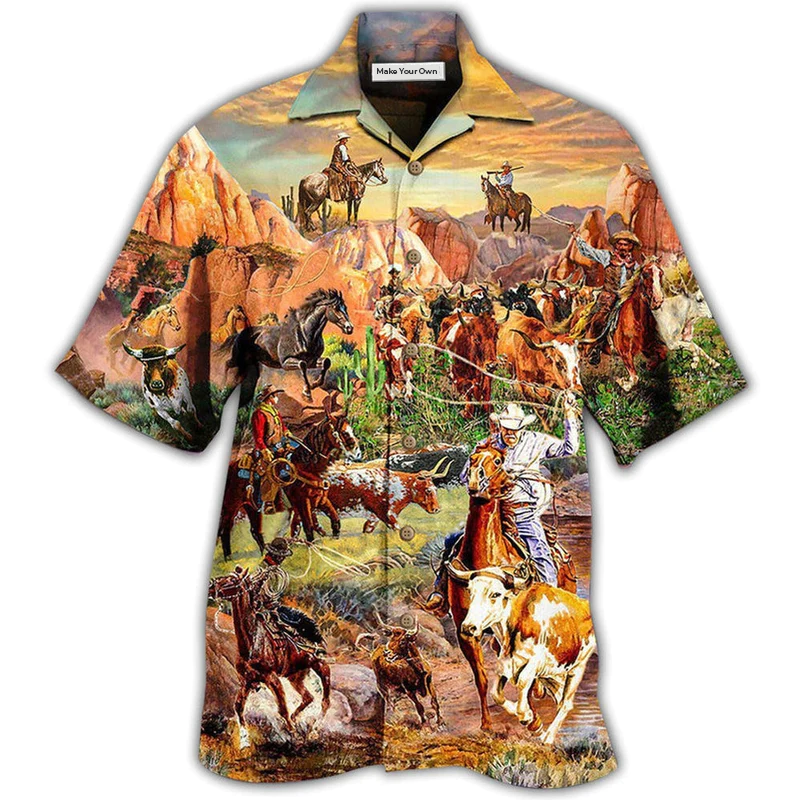 Hawaiian Shirt / Adults / S Cowboy Freedom Life Style Moutain - Hawaiian Shirt - Reefox