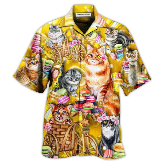 Hawaiian Shirt / Adults / S Cat Life Is Better With Cats And Maracon - Hawaiian Shirt - Reefox
