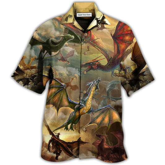 Hawaiian Shirt / Adults / S Dragon Love Life Fly To The Sky Amazing - Hawaiian Shirt - Reefox