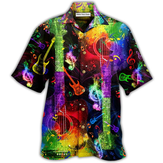 Hawaiian Shirt / Adults / S Guitar Music Amazing Rainbow - Hawaiian Shirt - Reefox